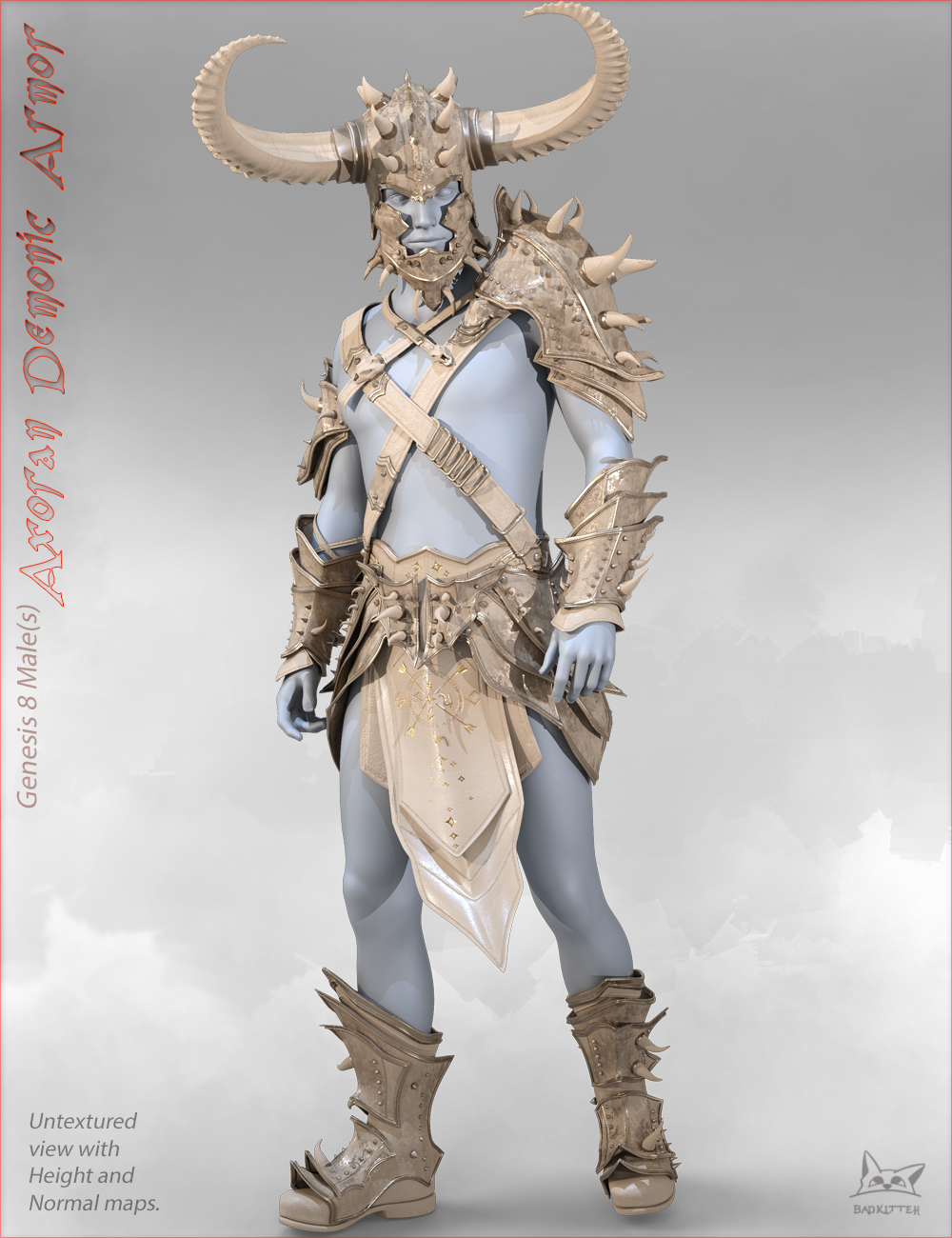 Axoran Demonic Armor Regalia for Genesis 8 Male(s) by: BadKitteh Co, 3D Models by Daz 3D
