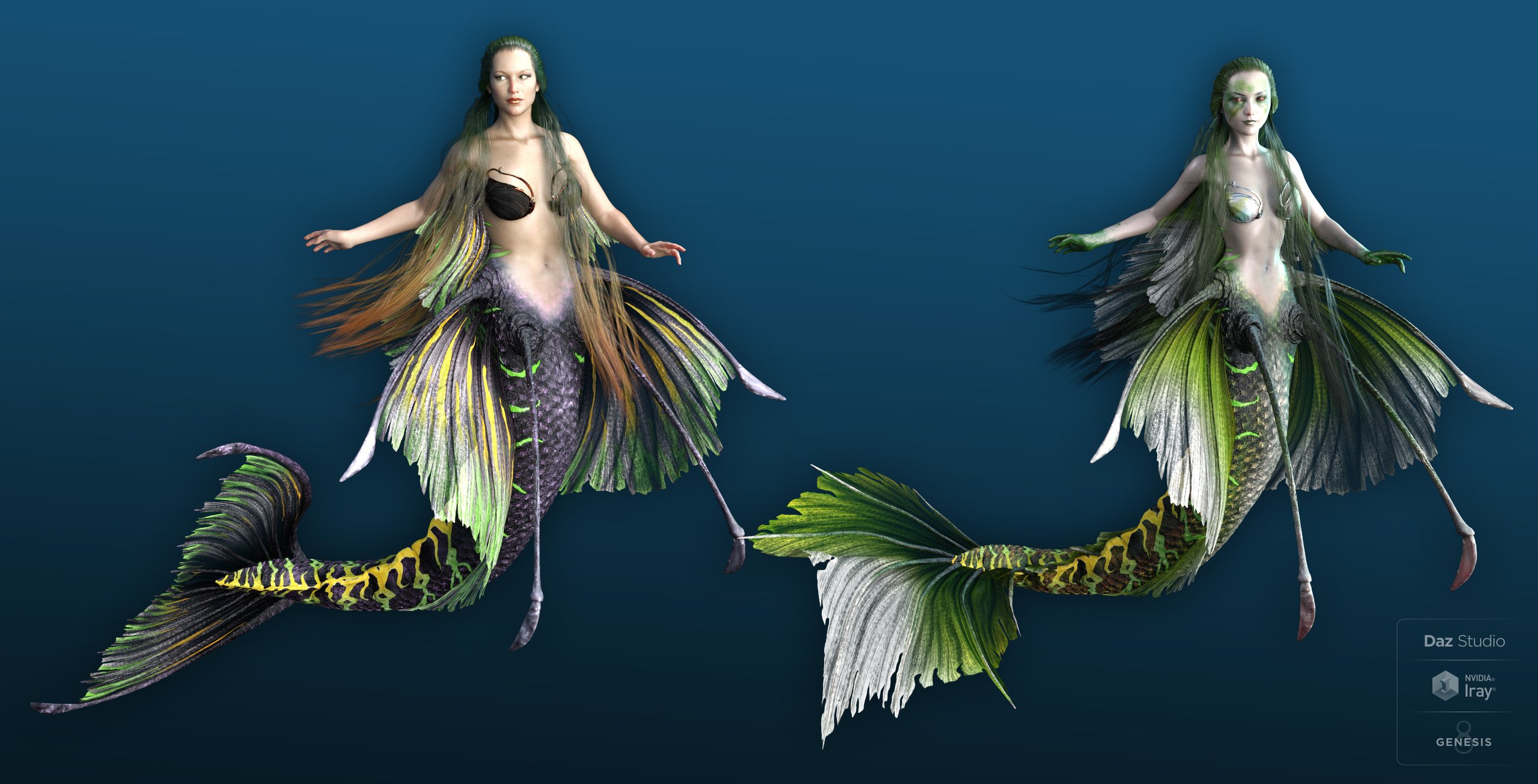 Aguja Mermaid for Genesis 8 Female Plus Mertail and Fins Aguja Mermaid for Genesis 8 Female Plus Mertail and Fins by: ArkiDarwins Mishap(s), 3D Models by Daz 3D