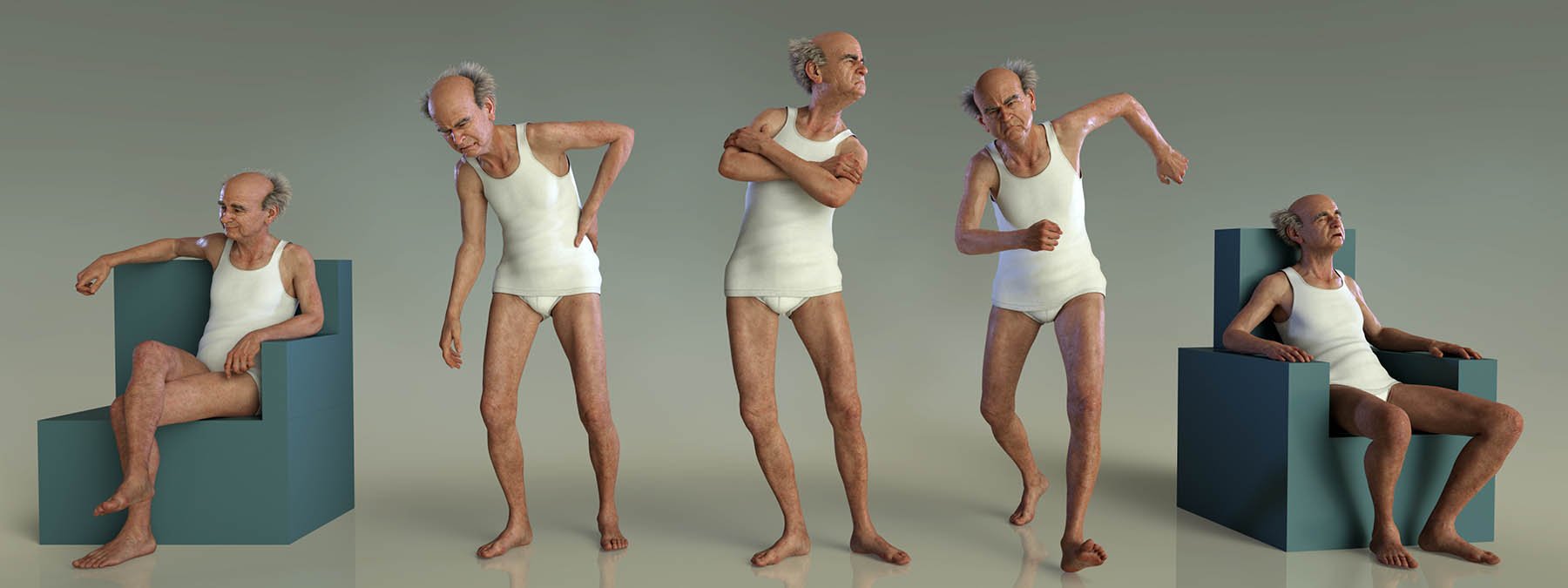 Old Man Poses and Walking Cane for Floyd 8 Old Man Poses and Walking Cane for Floyd 8 by: Capsces Digital Ink, 3D Models by Daz 3D