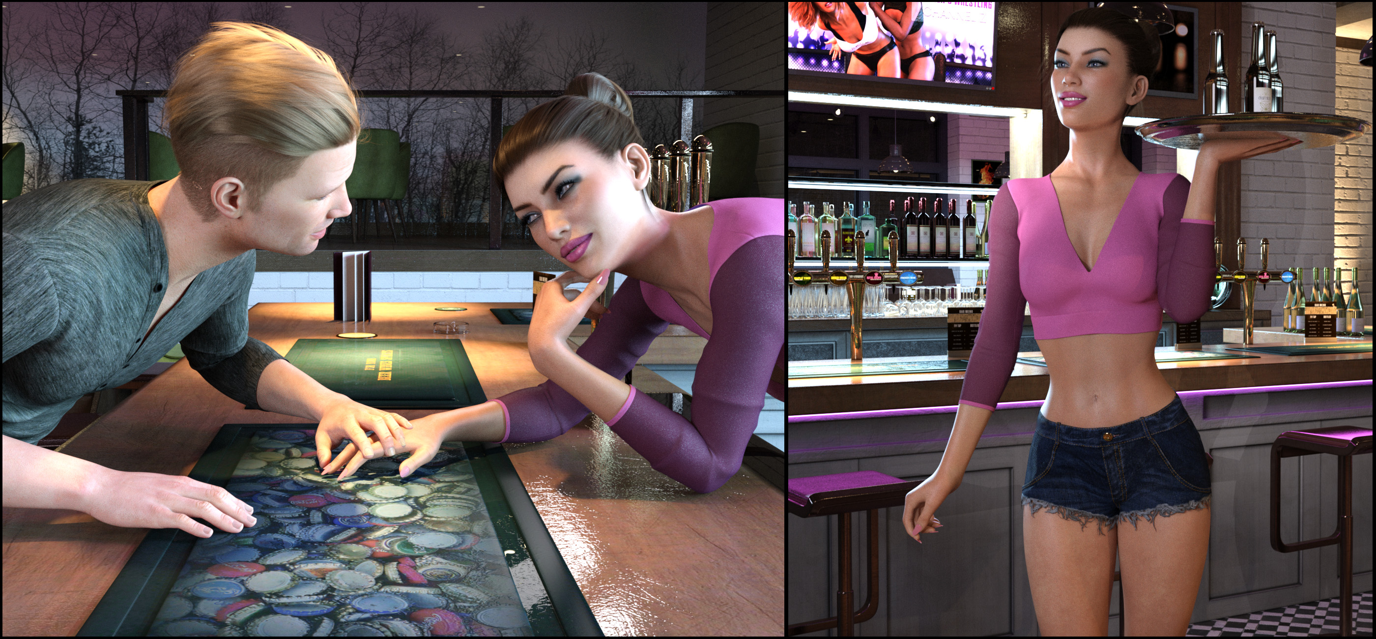 Z 24 Hour Bar - Environment with Poses for Genesis 3 and 8 by: Zeddicuss, 3D Models by Daz 3D