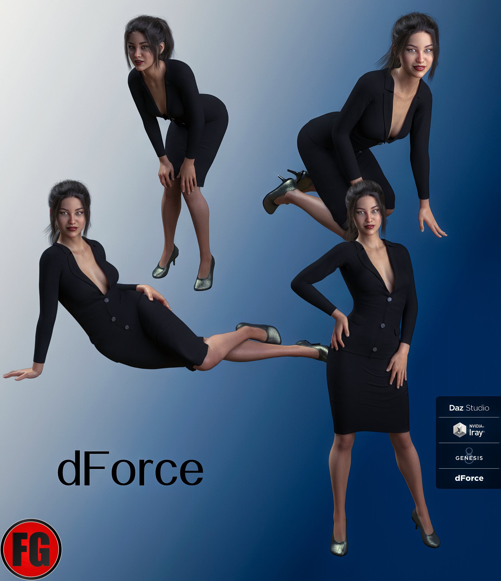 FG dForce Professional Suit for Genesis 8 Female(s) by: Fugazi1968, 3D Models by Daz 3D