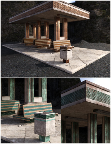Classy Copper for POI Bus Stop 1 by: ForbiddenWhispers, 3D Models by Daz 3D