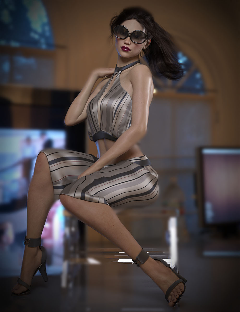 dForce CB Casual Friday Outfit for Genesis 8 Female(s) by: CynderBlue, 3D Models by Daz 3D