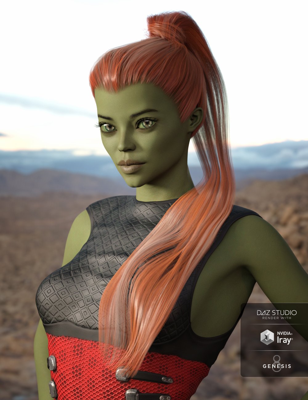 Sleek Ponytail Hair for the Genesis 8 and 3 Female(s) by: 3DCelebrity, 3D Models by Daz 3D