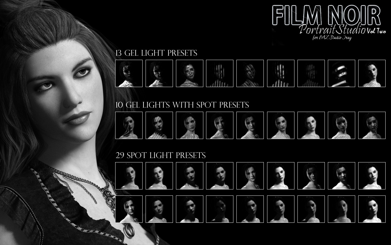 Film Noir Iray Portrait Studio Vol II Film Noir Iray Portrait Studio Vol II by: ForbiddenWhispers, 3D Models by Daz 3D
