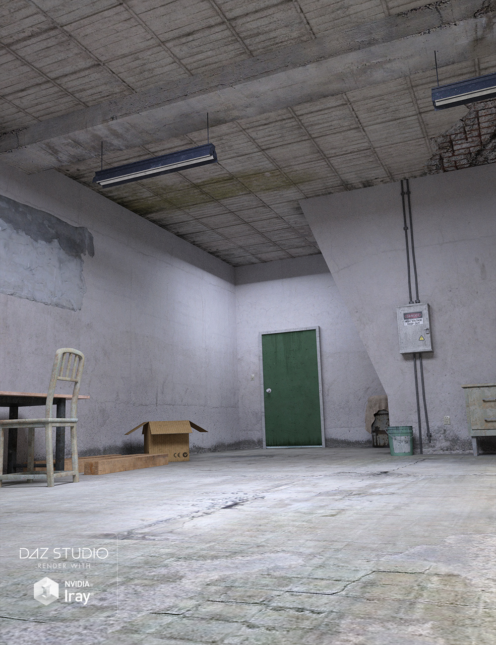 Industrial Room Interior and Props by: , 3D Models by Daz 3D