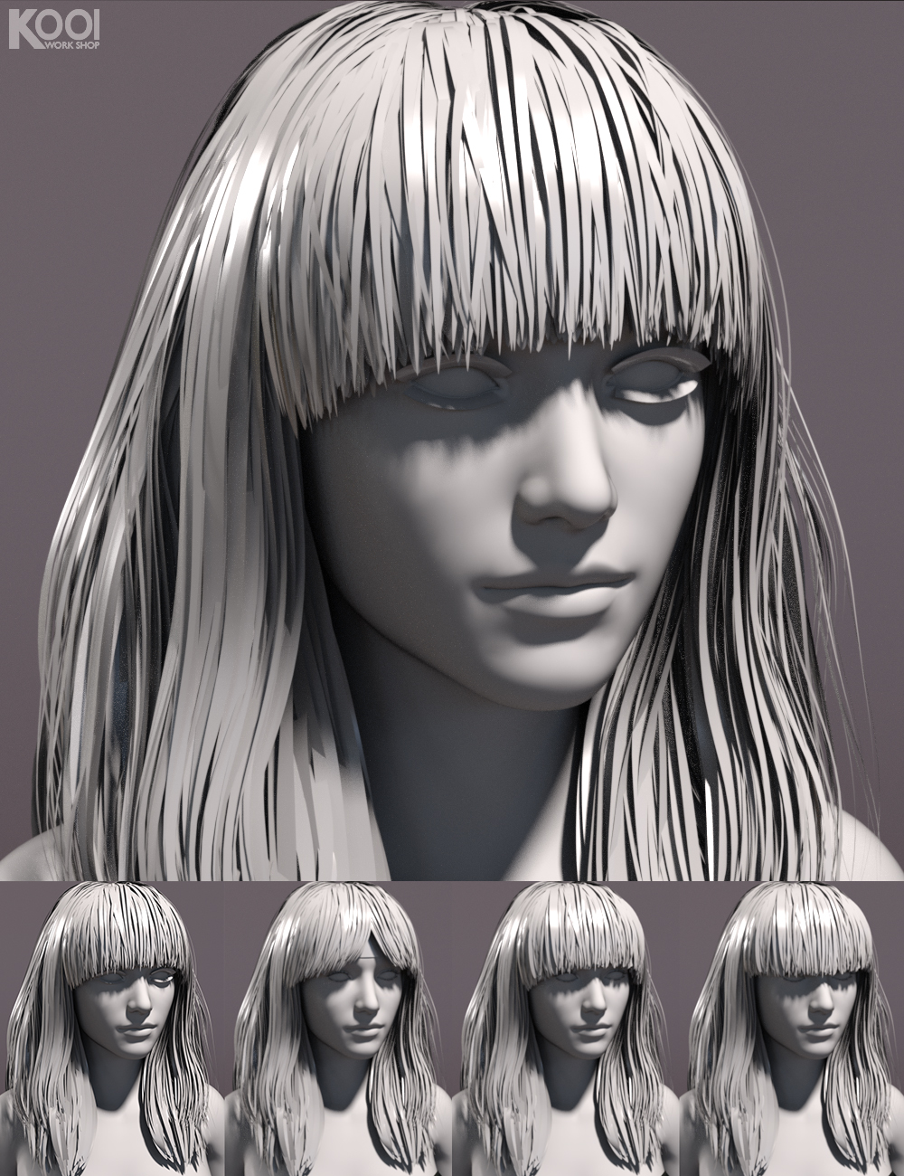 Alva Hair for Genesis 8 Female(s) by: Kool, 3D Models by Daz 3D