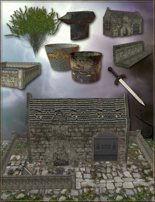 Medieval Village-Smithy by: Nouschka Design, 3D Models by Daz 3D