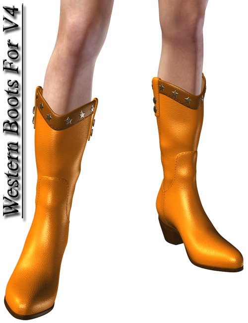 Western Boots for V4 A3 by: dx30, 3D Models by Daz 3D
