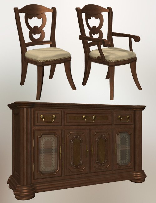 Dream Home: Dining Room Furniture - London by: , 3D Models by Daz 3D