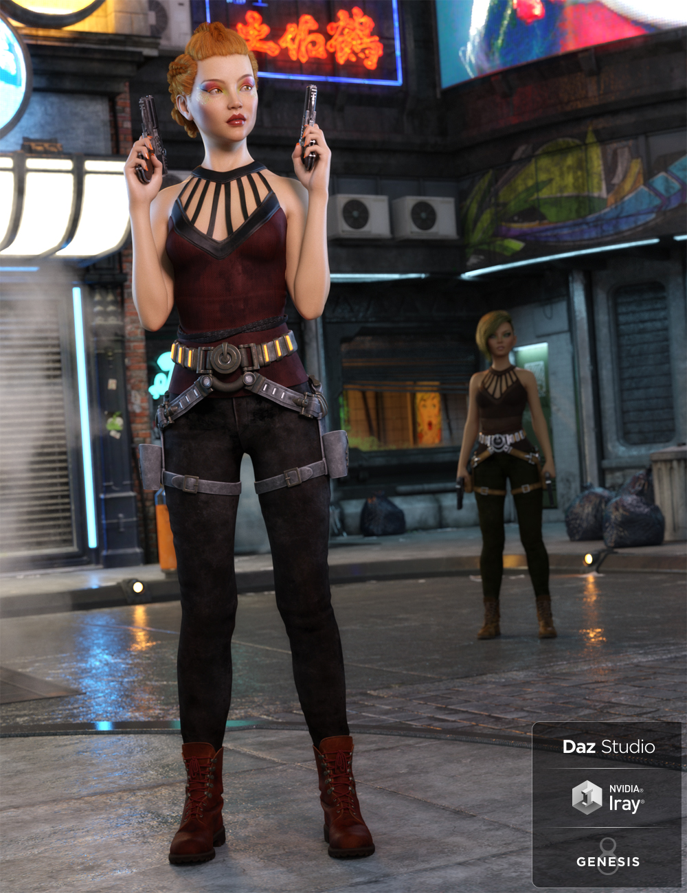 Bounty Huntress Outfit Textures by: Moonscape GraphicsSade, 3D Models by Daz 3D