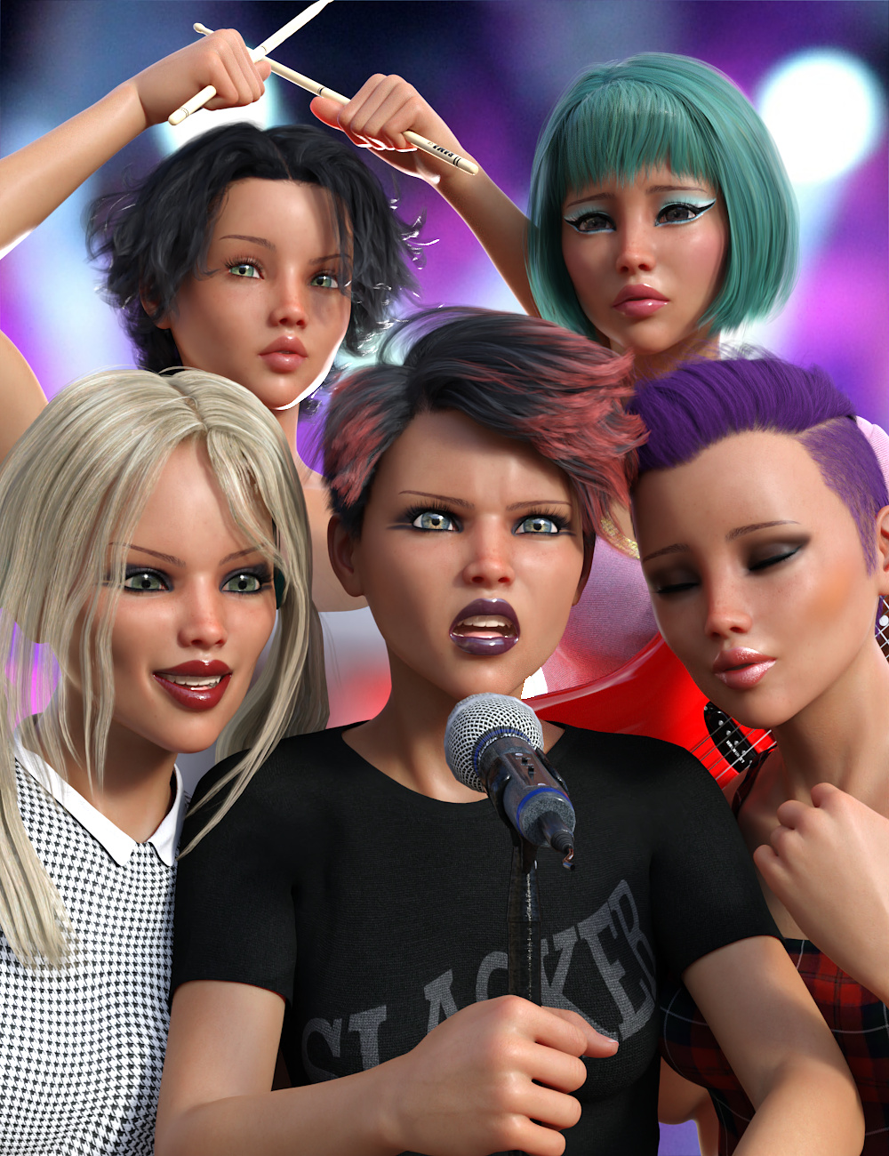RIOT GRRRLZ Expressions for Teen Kaylee 8 by: Sharktooth, 3D Models by Daz 3D
