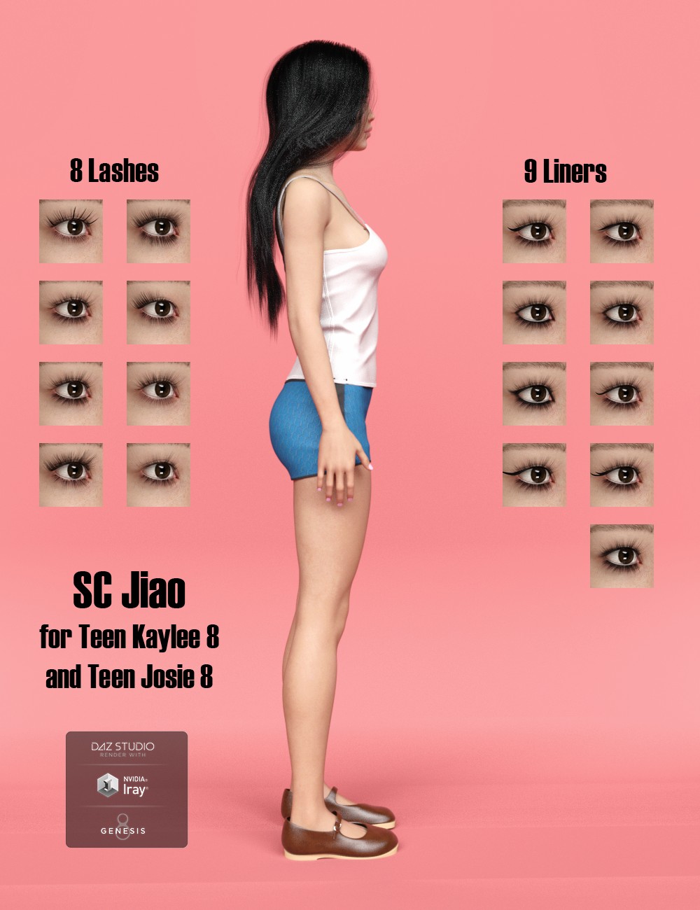 SC Jiao for Teen Kaylee 8 and Teen Josie 8 by: Second-Circle, 3D Models by Daz 3D