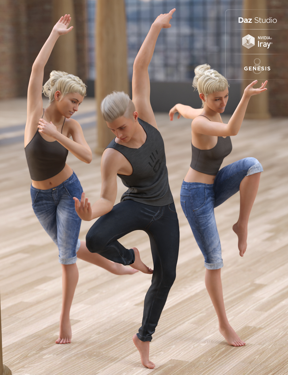 Modern Dance Troupe Poses for Genesis 8 Modern Dance Troupe Poses for Genesis 8 by: FeralFey, 3D Models by Daz 3D