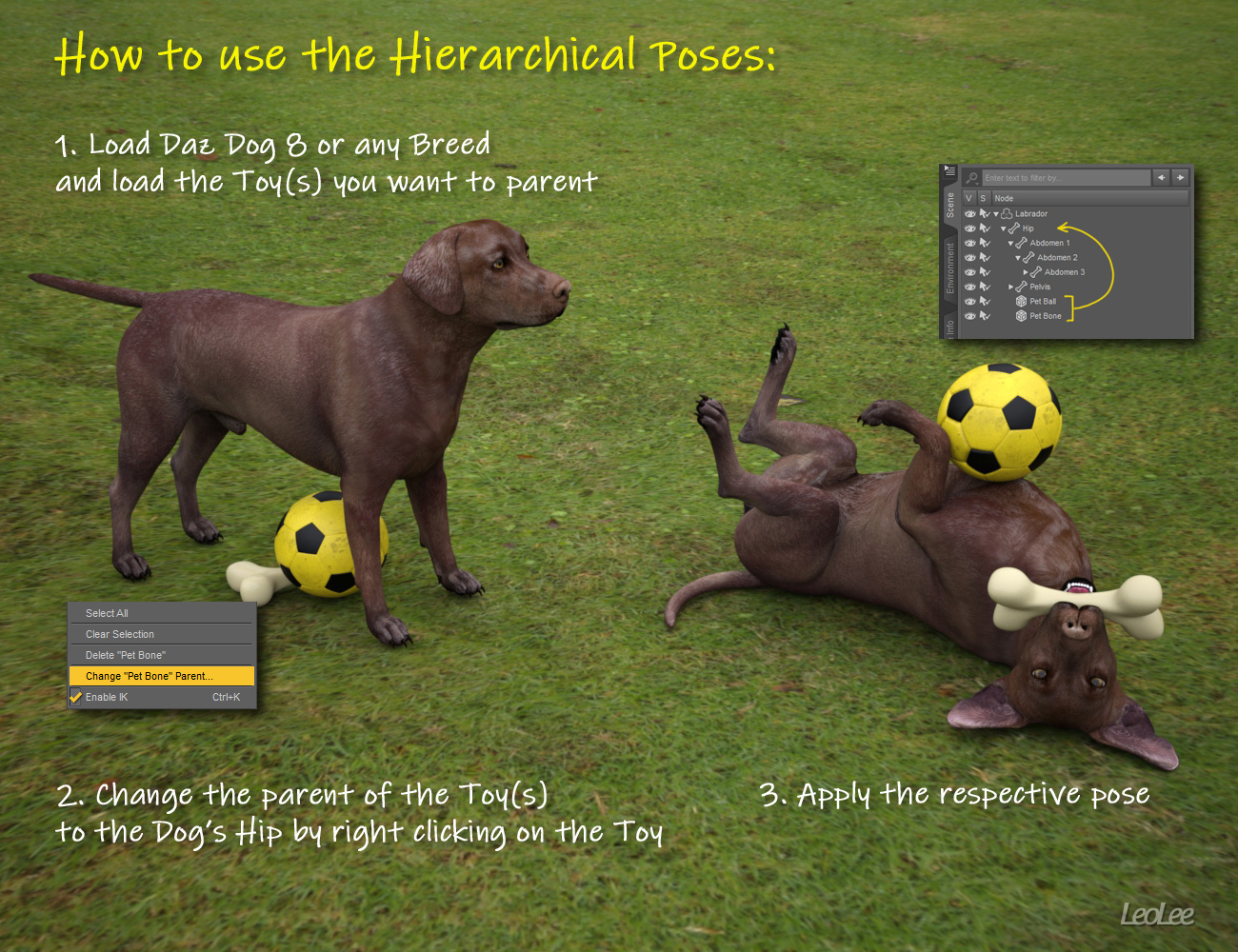 Dogs at Play Props and Poses by: Leo Lee, 3D Models by Daz 3D