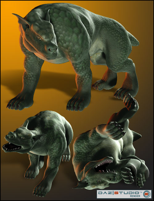 Gargoyle Hound Poses by: Digiport, 3D Models by Daz 3D