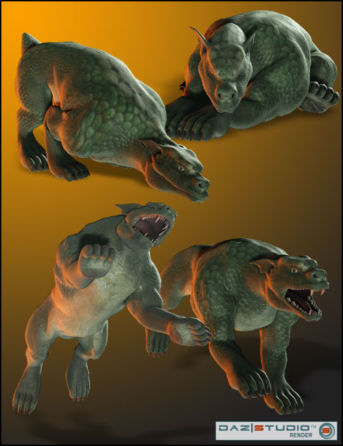 Gargoyle Hound Poses by: Digiport, 3D Models by Daz 3D