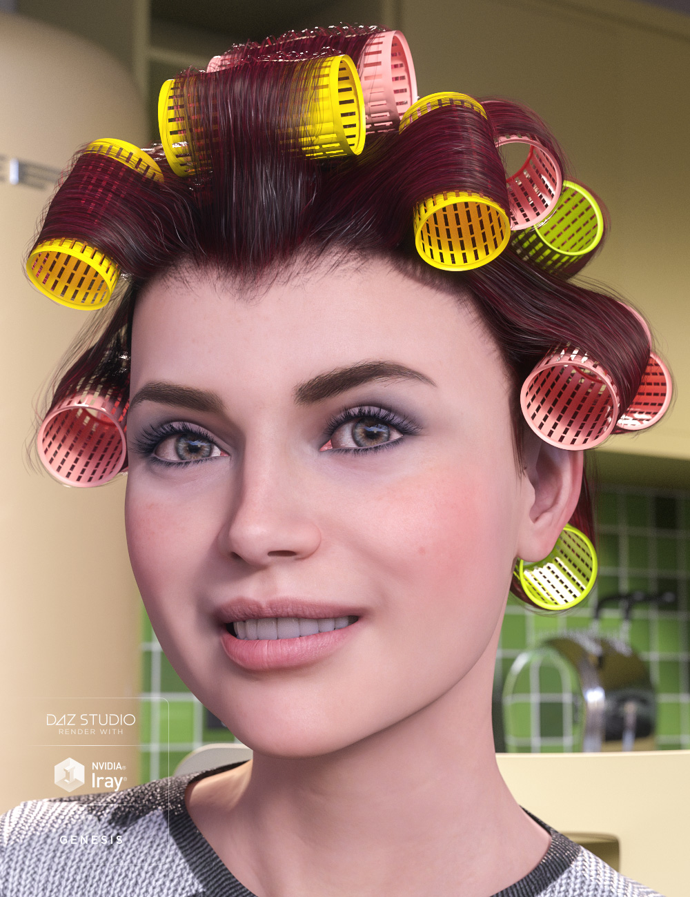 Curl Me Hair for Genesis 3 and 8 Female(s) by: goldtassel, 3D Models by Daz 3D