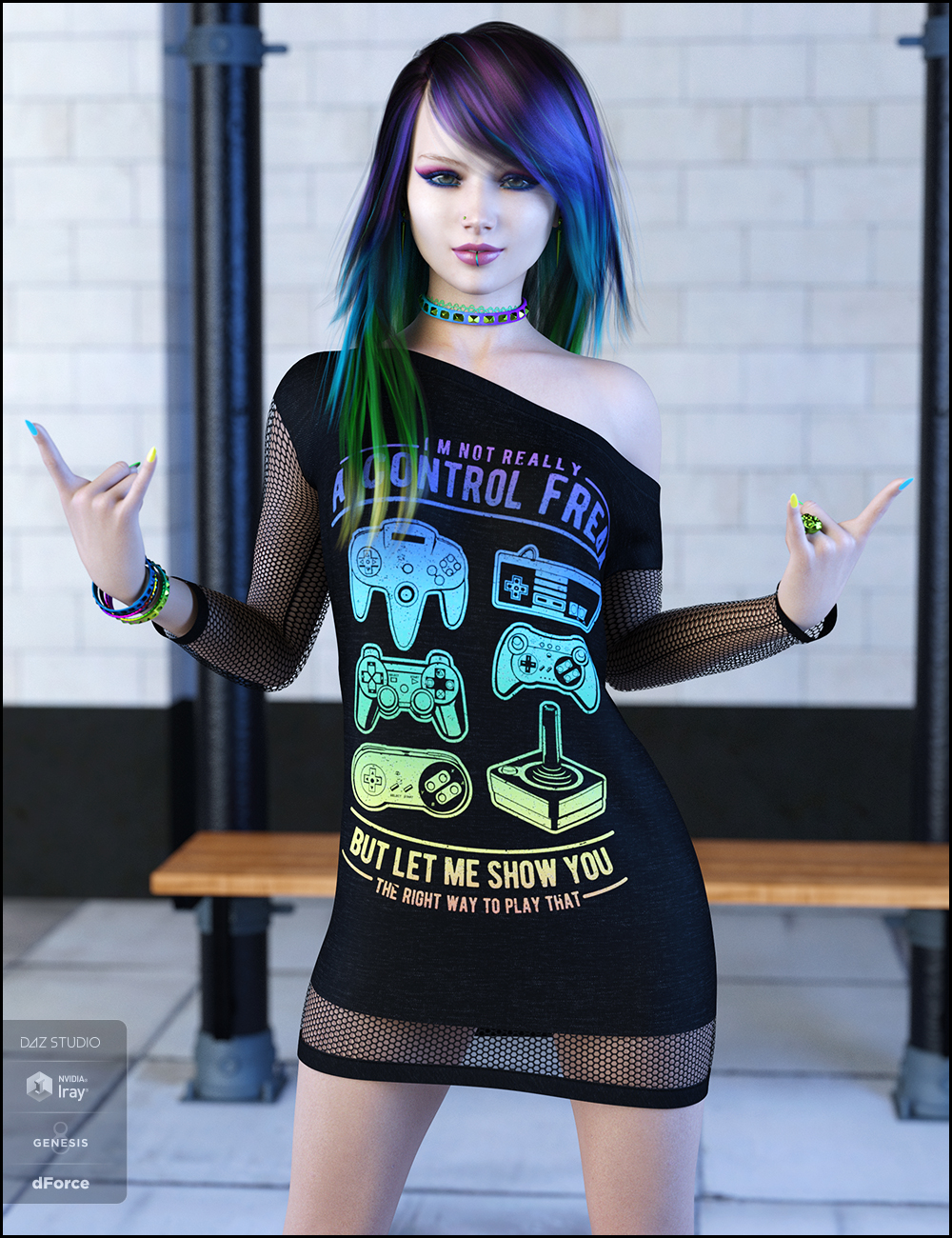dForce Attitude Dress for Genesis 8 Female(s) | Daz 3D