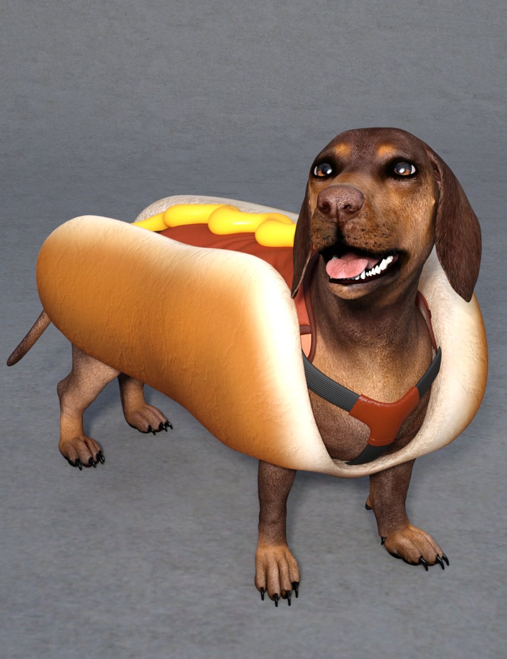 Hot Dog Costume for Daz Dog 8 by: SloshWerks, 3D Models by Daz 3D