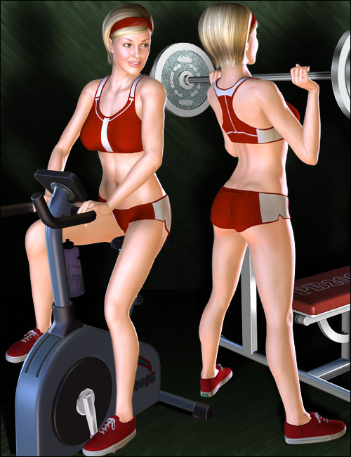 V4 Exercise Equipment Poses by: Digiport, 3D Models by Daz 3D