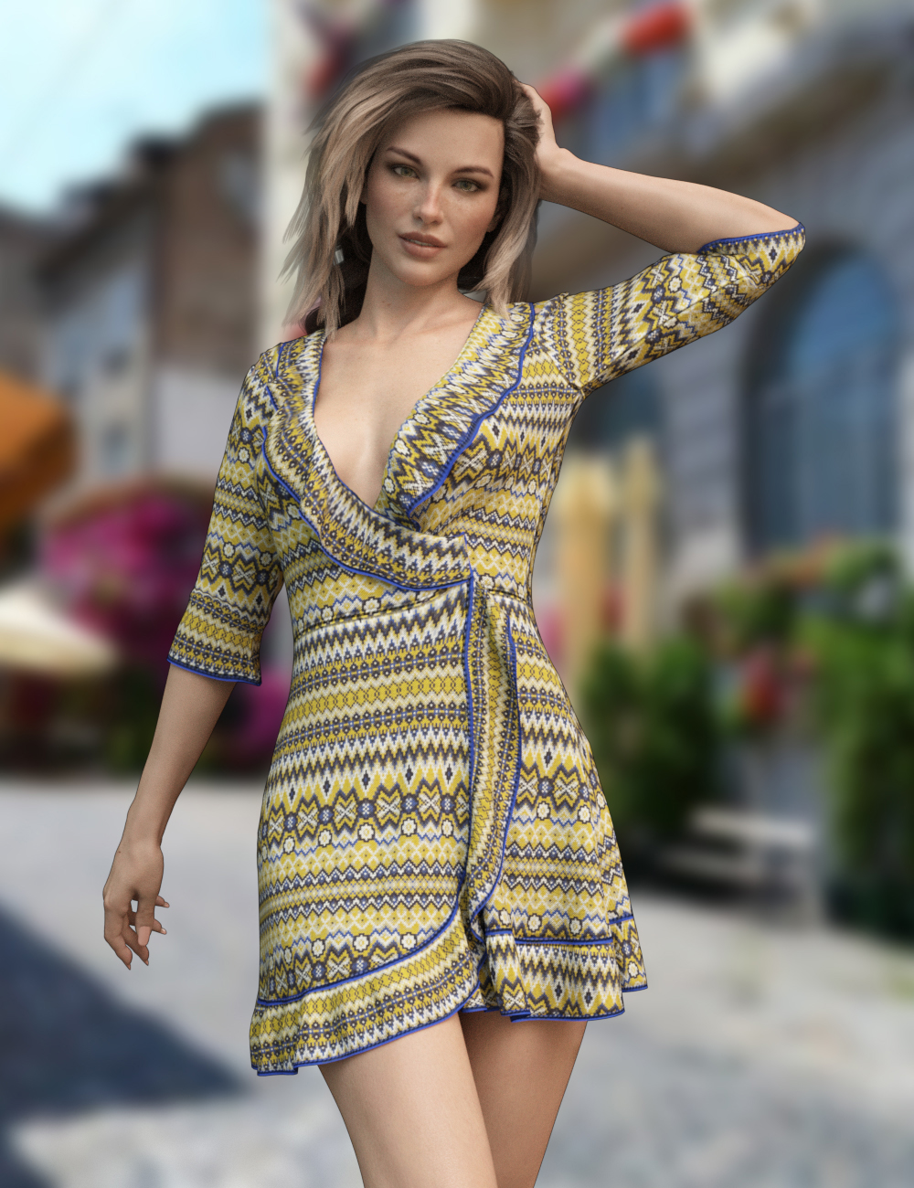 dForce X-Fashion Boho Dress Outfit for Genesis 8 Female(s) by: xtrart-3d, 3D Models by Daz 3D