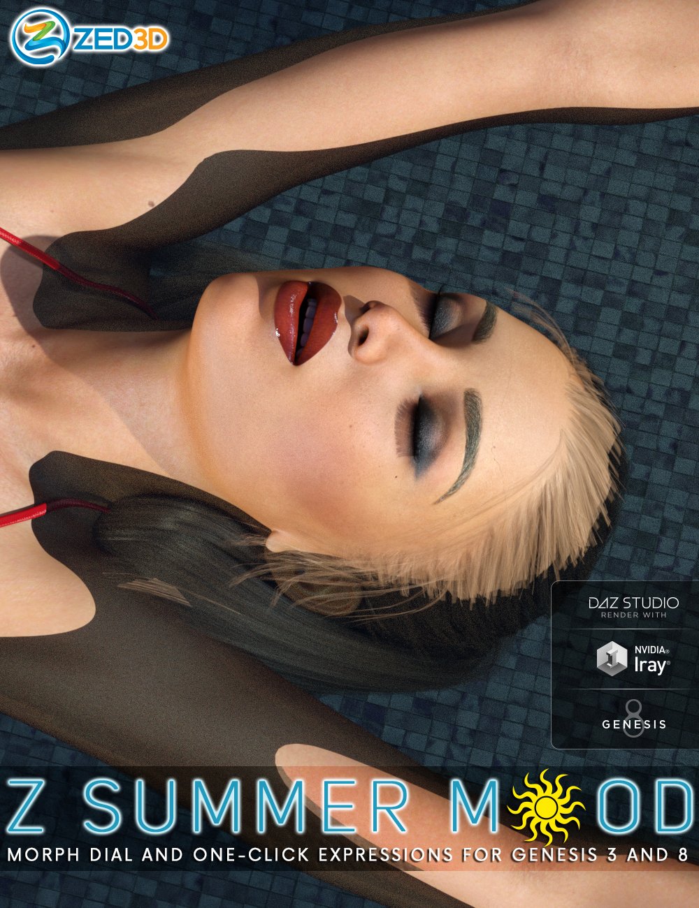Z Summer Mood - One-Click and Dialable Expressions for Genesis 3 and 8 by: Zeddicuss, 3D Models by Daz 3D