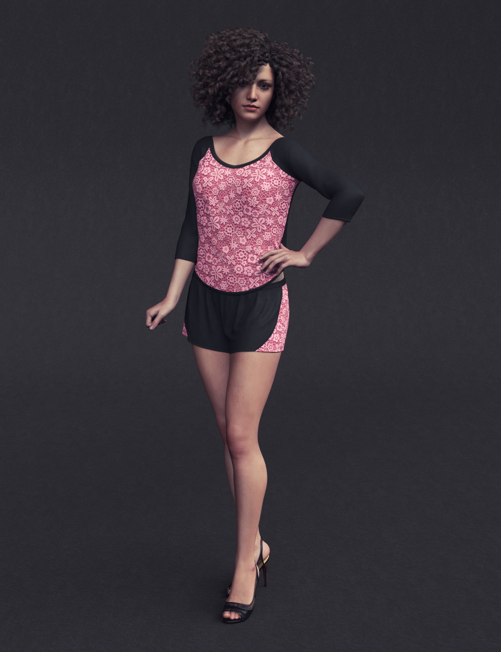 dForce Lace Sleep Wear Outfit for Genesis 8 Female(s) by: Sprite, 3D Models by Daz 3D
