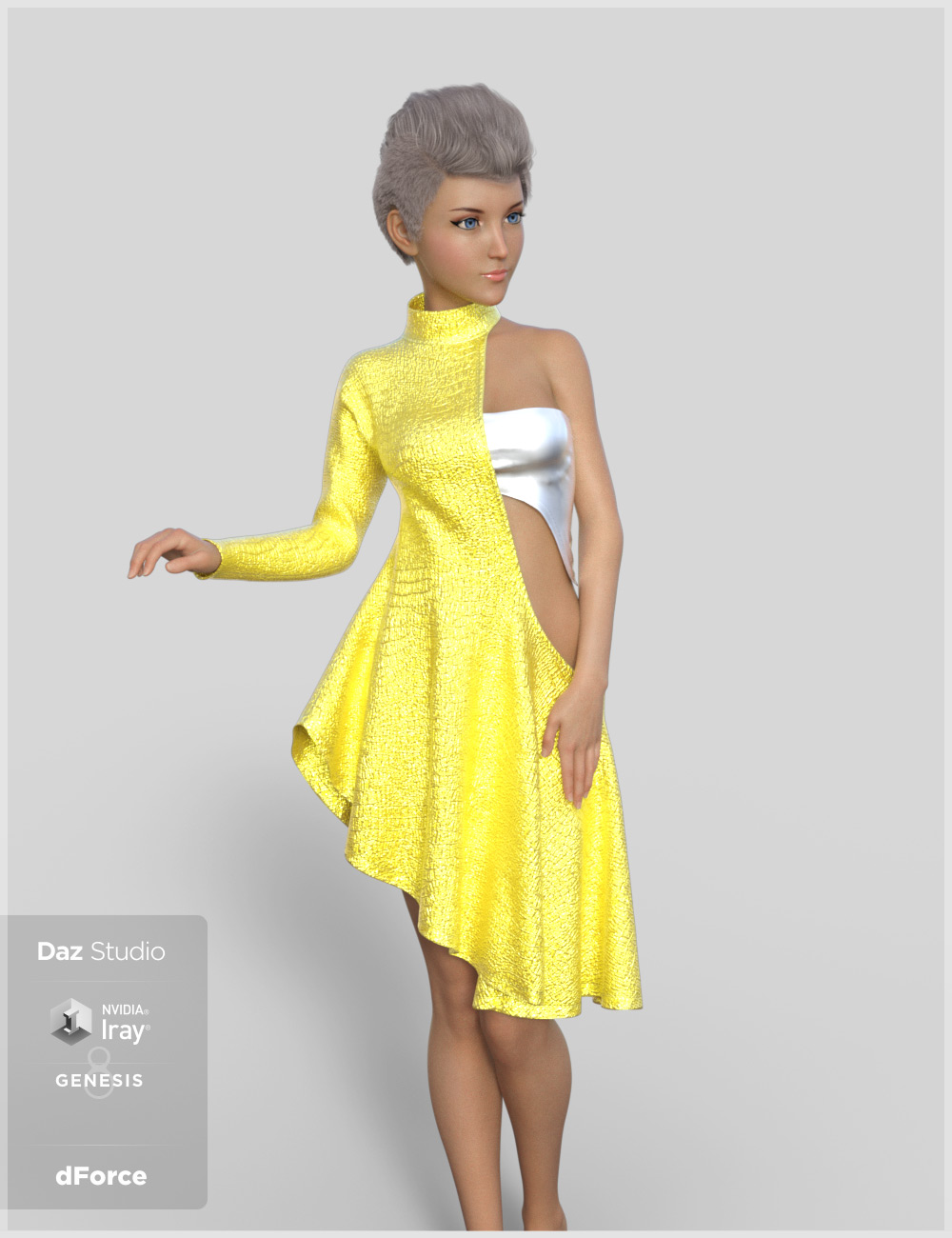 dForce Trendy Half Dress For Genesis 8 Female(s) by: Cute3D, 3D Models by Daz 3D