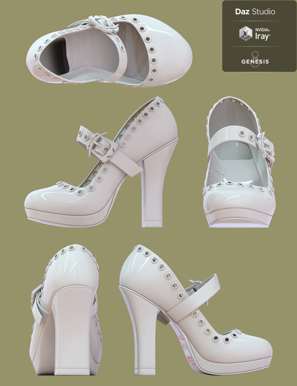 Jiwoo Punk Heel for Genesis 8 Female(s) by: chungdan, 3D Models by Daz 3D