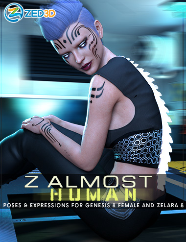 Z Almost Human - Poses and Expressions for Genesis 8 Female and Zelara 8 by: Zeddicuss, 3D Models by Daz 3D