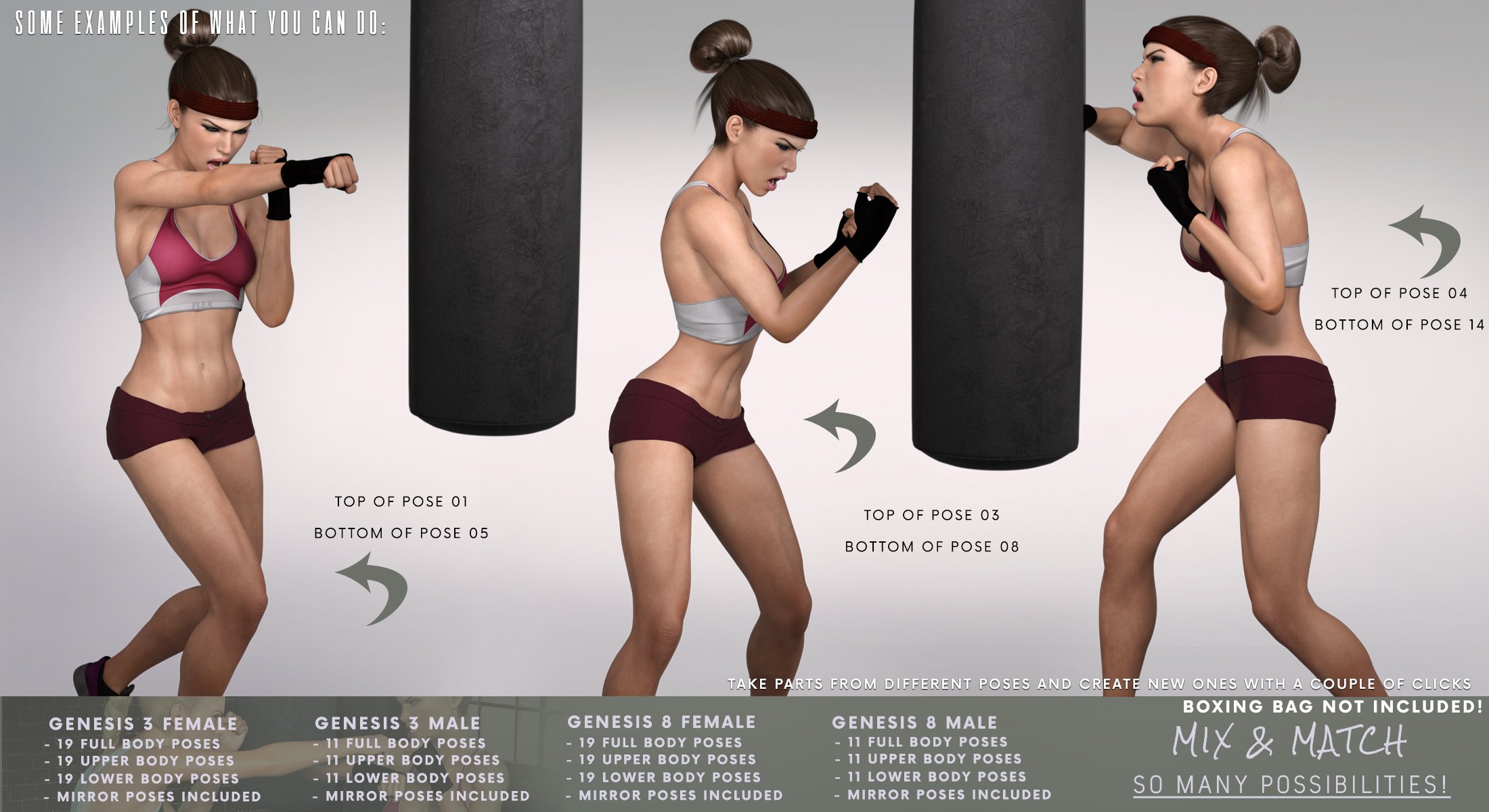 Z Fighting Series: Boxing Fever - Poses and Partials for Genesis 3 and 8 Z Fighting Series: Boxing Fever - Poses and Partials for Genesis 3 and 8 by: Zeddicuss, 3D Models by Daz 3D