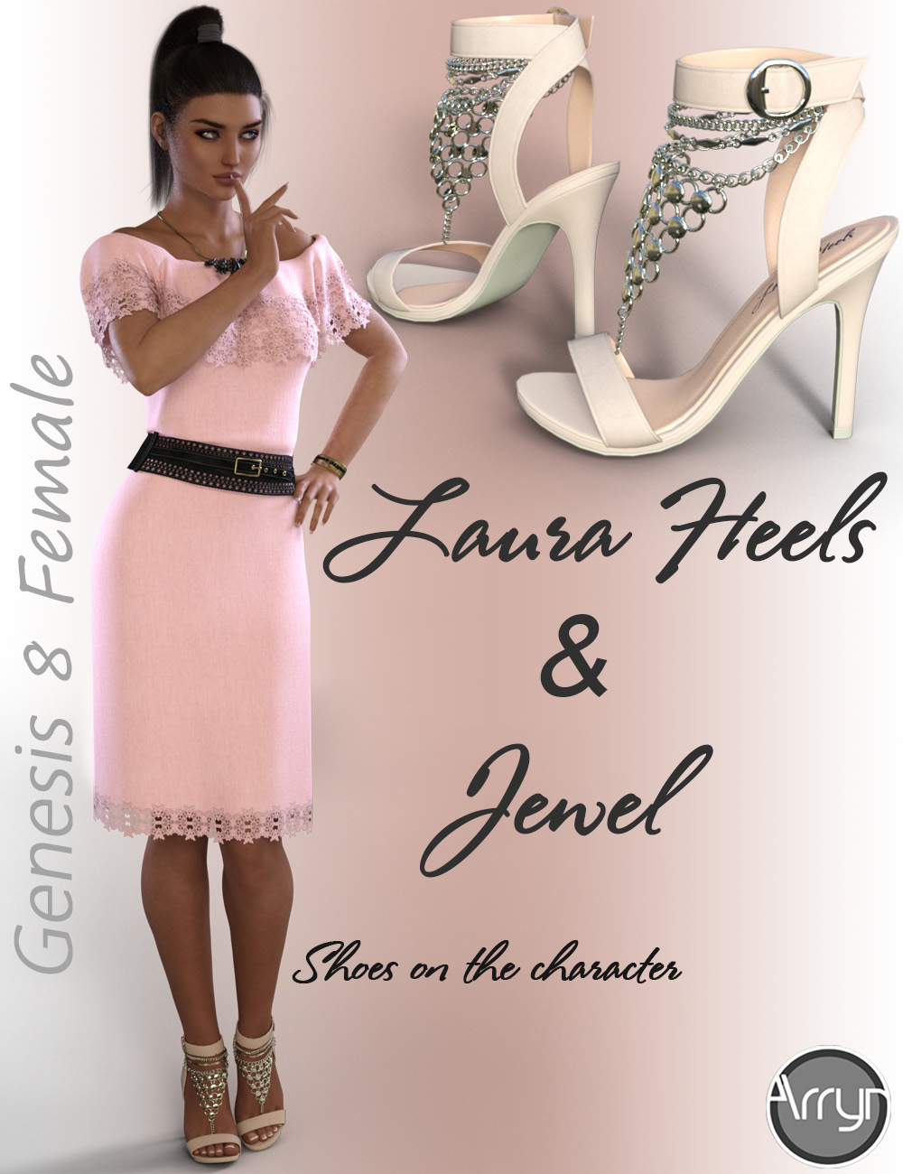 Laura Jewel Heels for Genesis 8 Female(s) by: OnnelArryn, 3D Models by Daz 3D