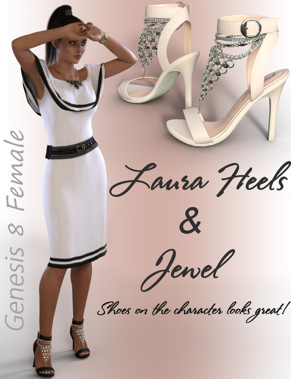 Laura Jewel Heels for Genesis 8 Female(s) by: OnnelArryn, 3D Models by Daz 3D