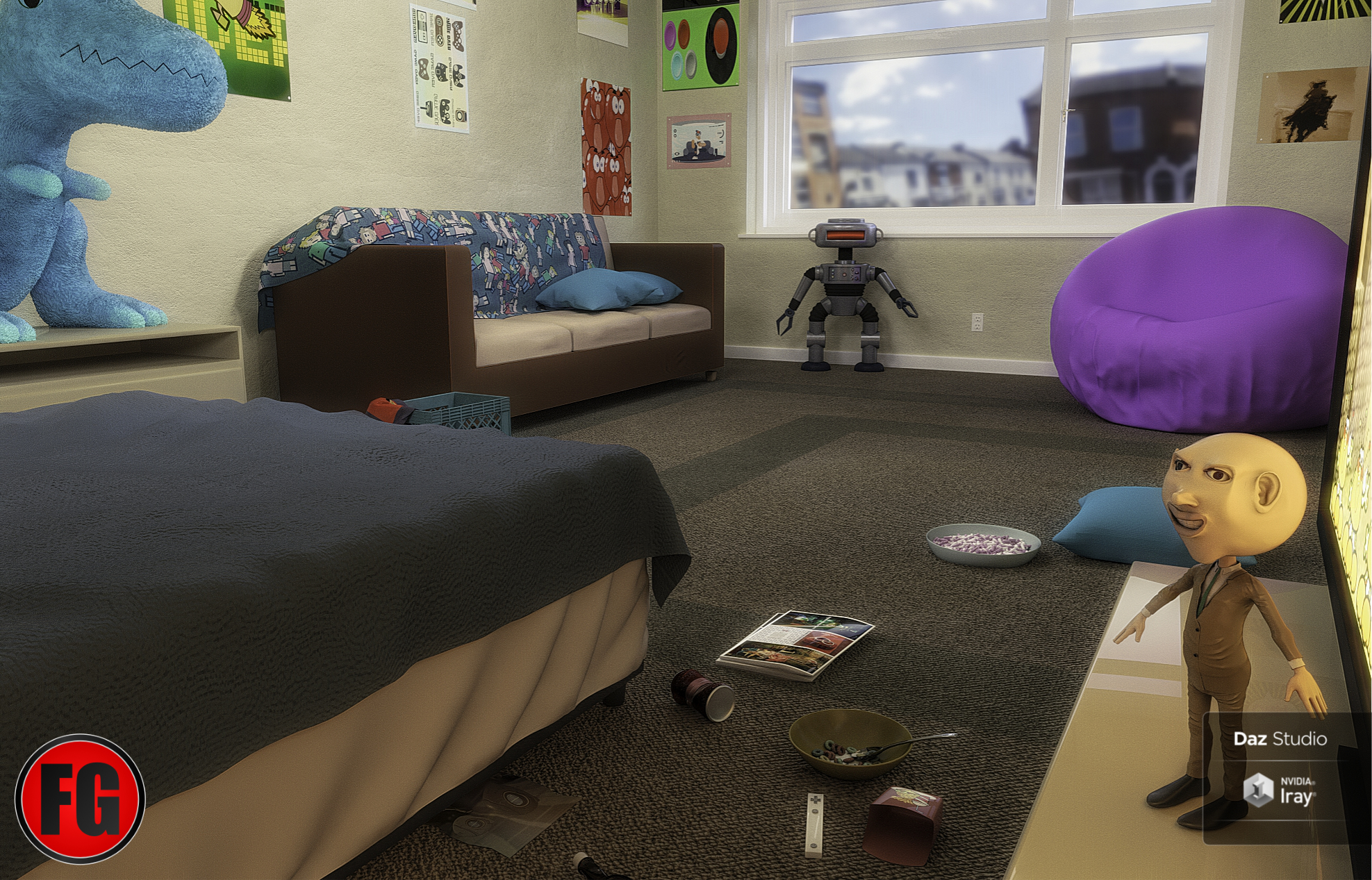 FG Gamer Room and Props FG Gamer Room and Props by: Fugazi1968, 3D Models by Daz 3D