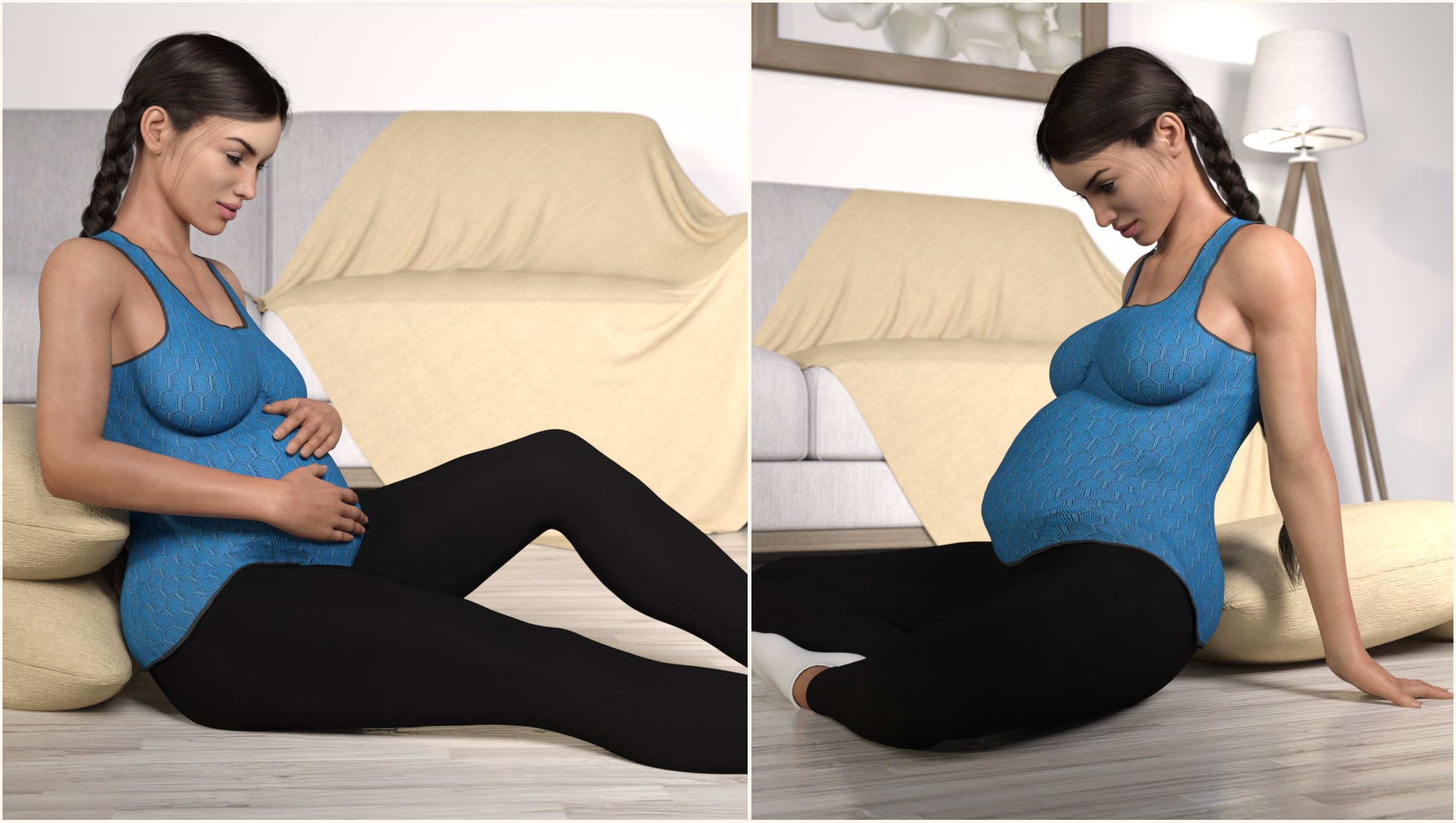 Z Expecting - Pregnancy Preset and Poses for Genesis 3 and 8 by: Zeddicuss, 3D Models by Daz 3D