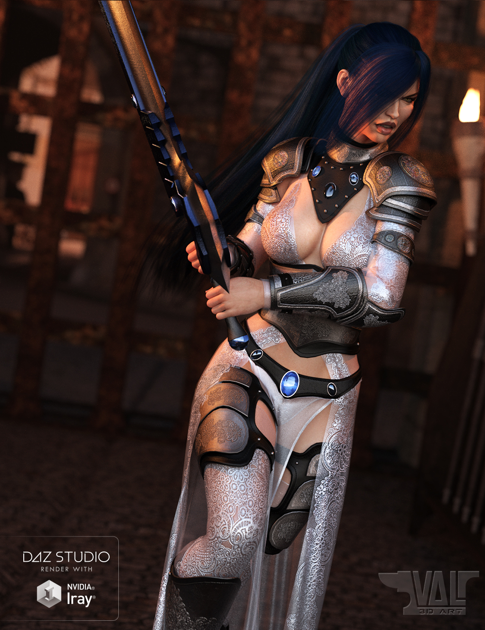 dForce Warrior of Dusk Outfit for Genesis 8 Female(s) by: Val3dart, 3D Models by Daz 3D
