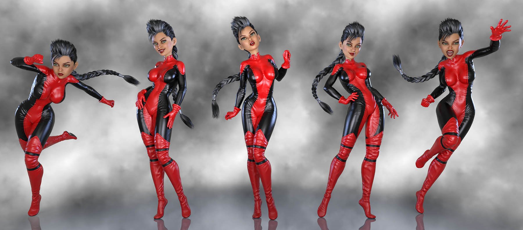 Capsces Comic Poses for The Girl 8 and Aiko 8 by: Capsces Digital Ink, 3D Models by Daz 3D