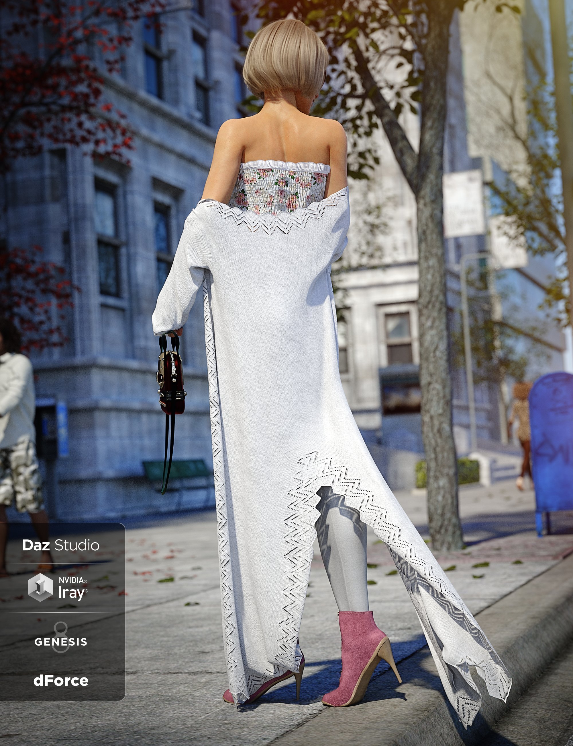 dForce Day Out Outfit for Genesis 8 Female(s) by: Barbara BrundonShox-DesignUmblefugly, 3D Models by Daz 3D