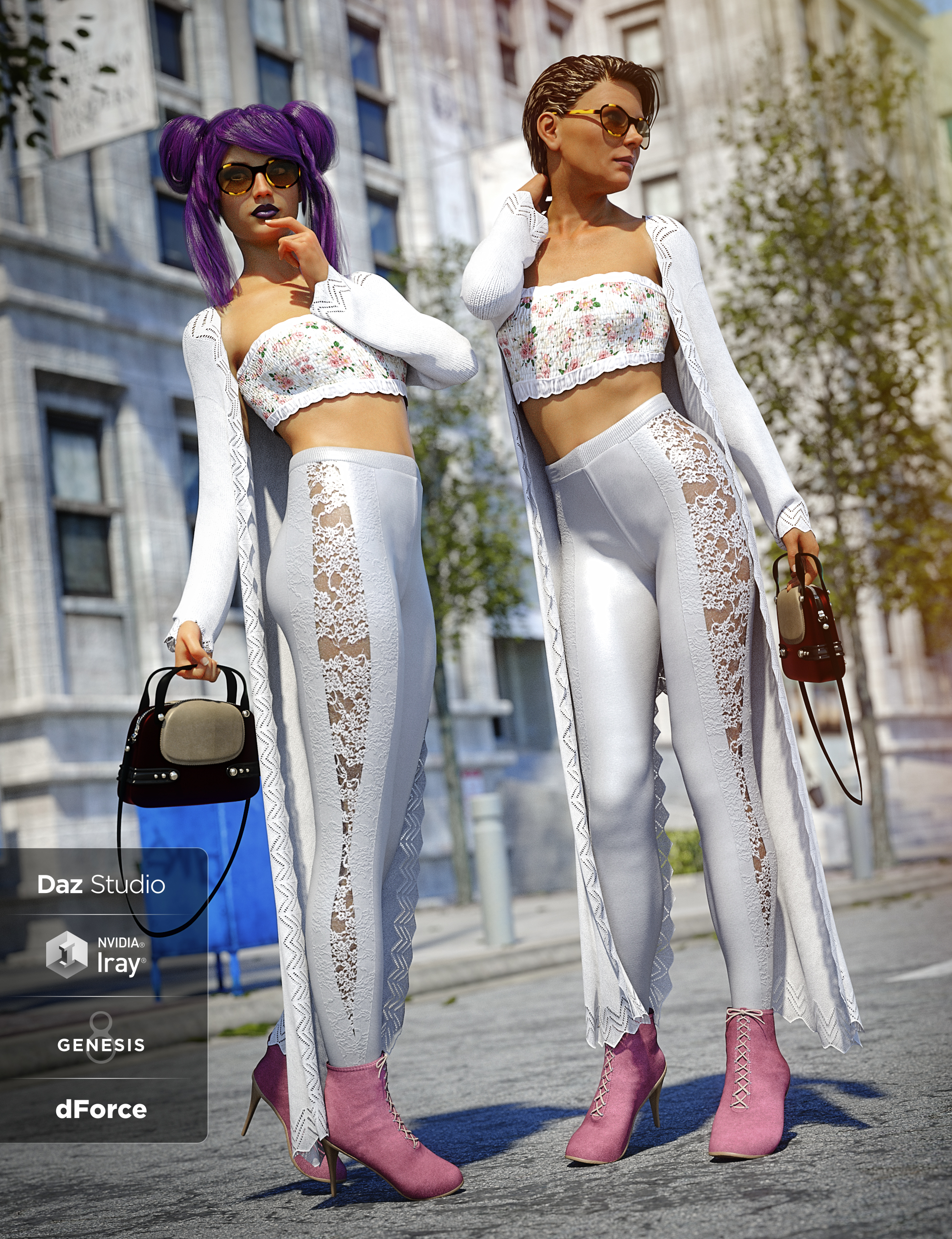 dForce Day Out Outfit for Genesis 8 Female(s) by: Barbara BrundonShox-DesignUmblefugly, 3D Models by Daz 3D
