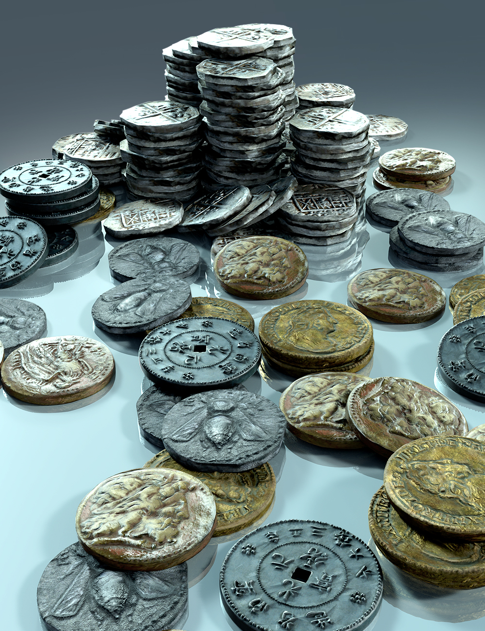 Ancient Coins by: G.Dalton, 3D Models by Daz 3D