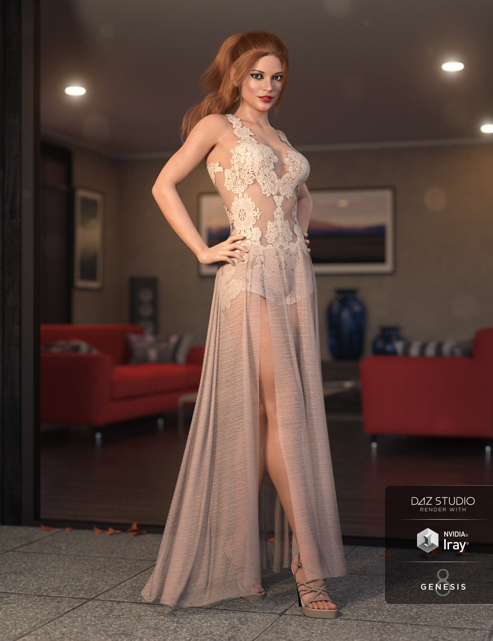 dForce Chantilly Chic Outfit for Genesis 8 Female(s) by: Barbara BrundonMoonscape GraphicsSade, 3D Models by Daz 3D