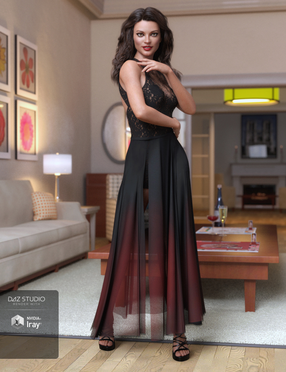 dForce Chantilly Chic Outfit Textures by: Moonscape GraphicsSade, 3D Models by Daz 3D