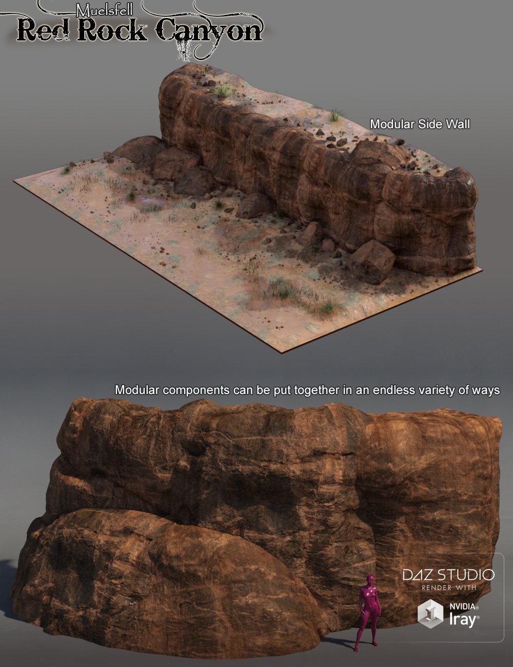 Muelsfell Modular Red Rock Canyon Muelsfell Modular Red Rock Canyon by: E-Arkham, 3D Models by Daz 3D