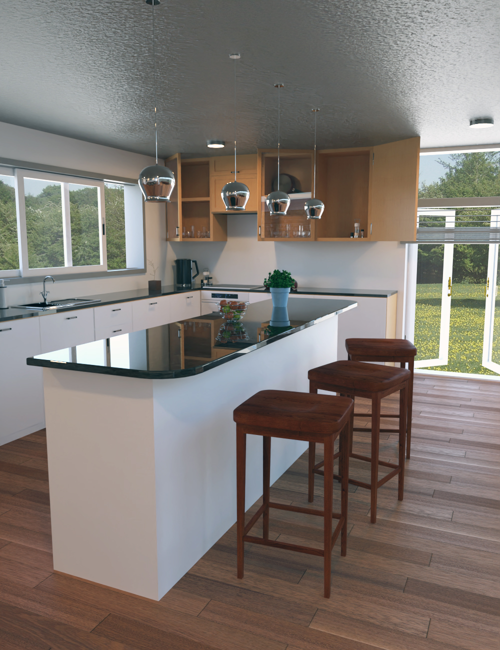 Contemporary Cabin Kitchen by: Tesla3dCorp, 3D Models by Daz 3D