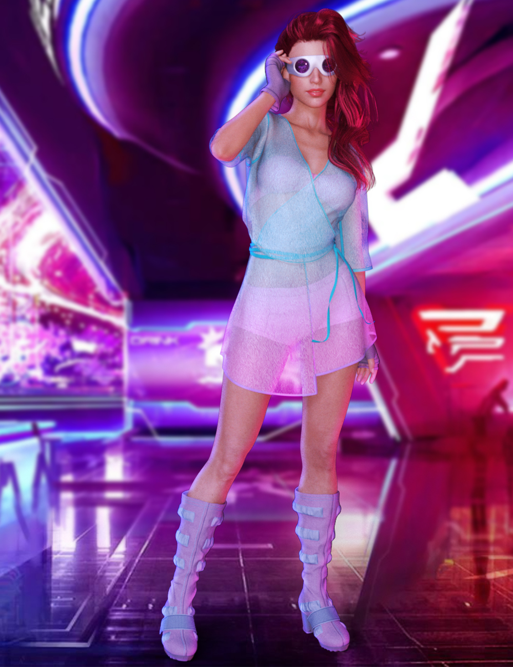 dForce Alternate Future Outfit for Genesis 8 Female(s) by: Blue Rabbit, 3D Models by Daz 3D