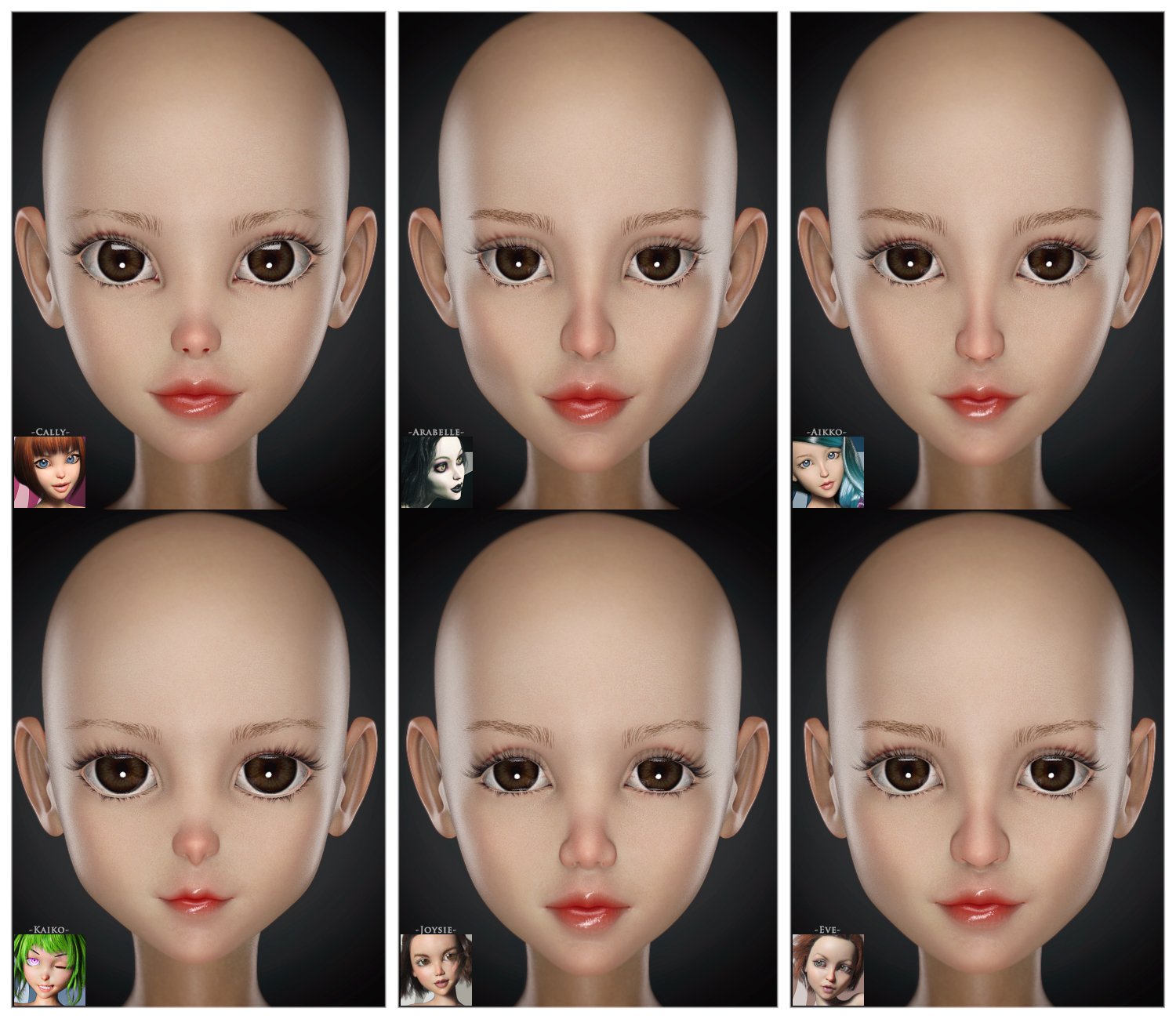 Face Morph Collection for The Girl 8 by: , 3D Models by Daz 3D
