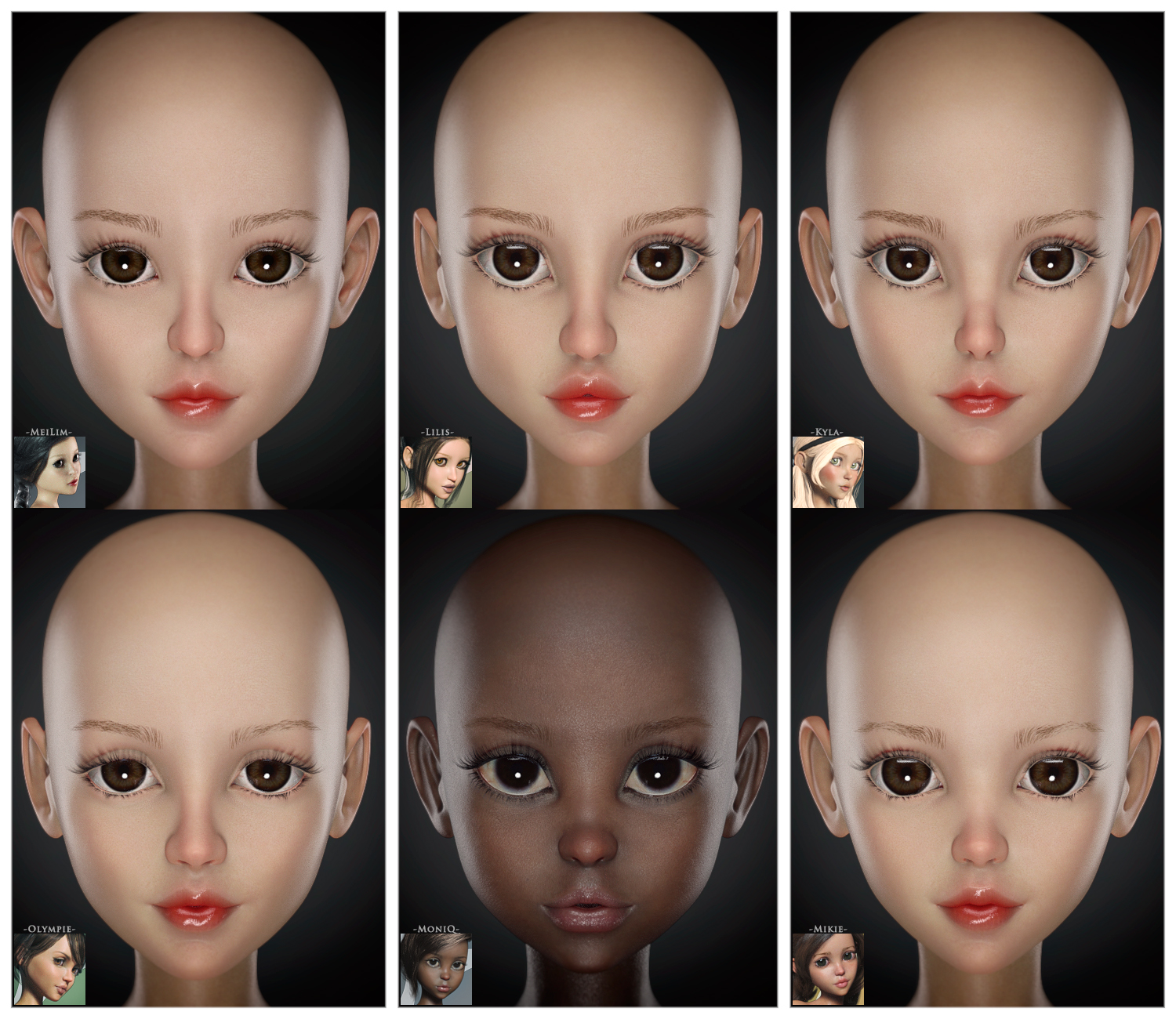 Face Morph Collection for The Girl 8 by: , 3D Models by Daz 3D
