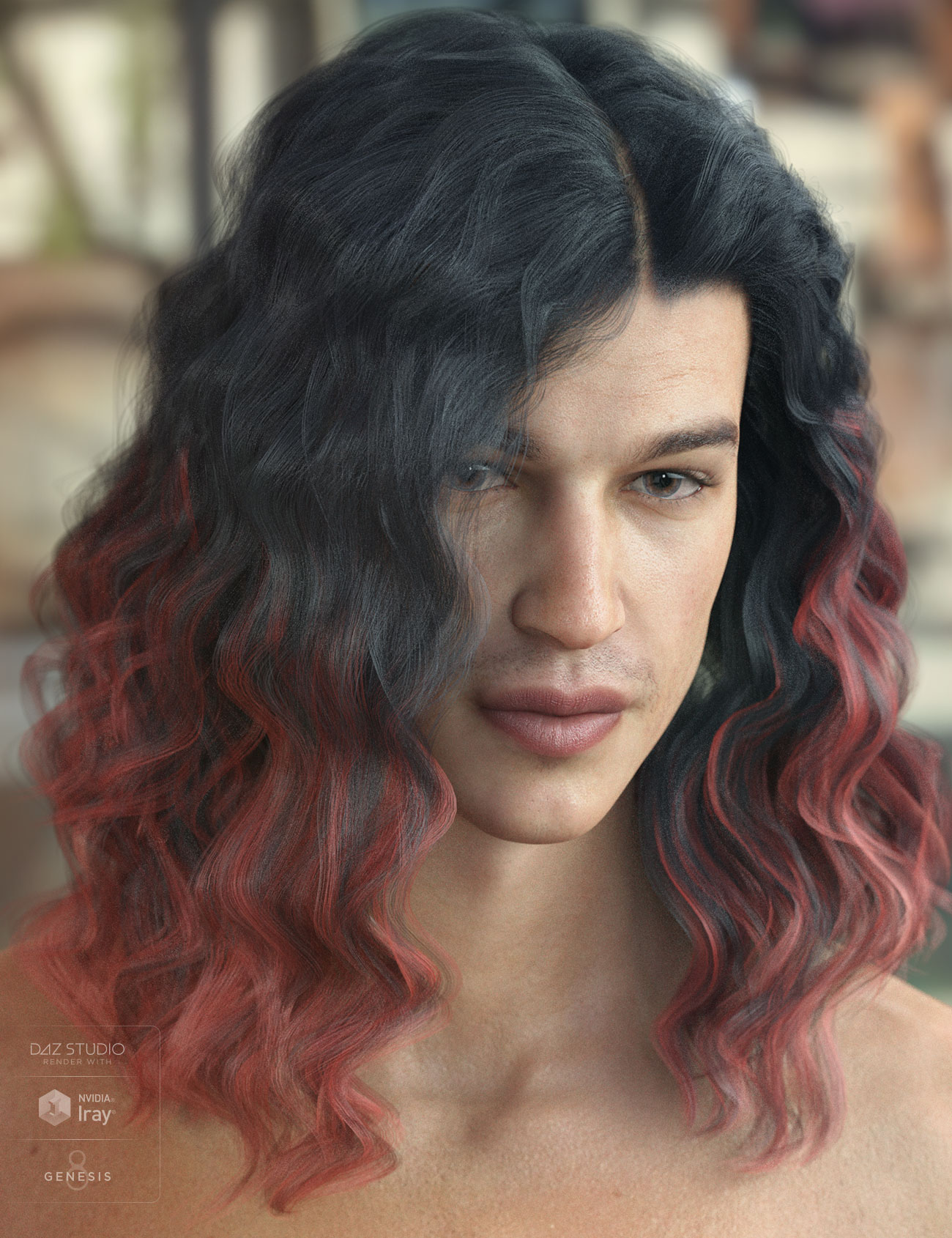 Vance Hair for Genesis 3 & 8 Male(s) by: AprilYSH, 3D Models by Daz 3D