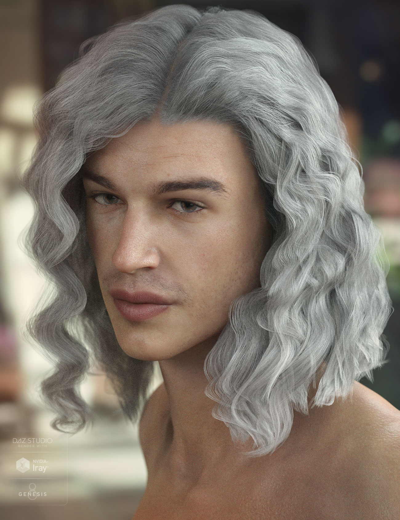 Vance Hair for Genesis 3 & 8 Male(s) by: AprilYSH, 3D Models by Daz 3D